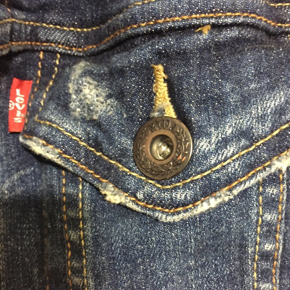 Levi's Blue Denim Jacket Small - Picture 6 of 10